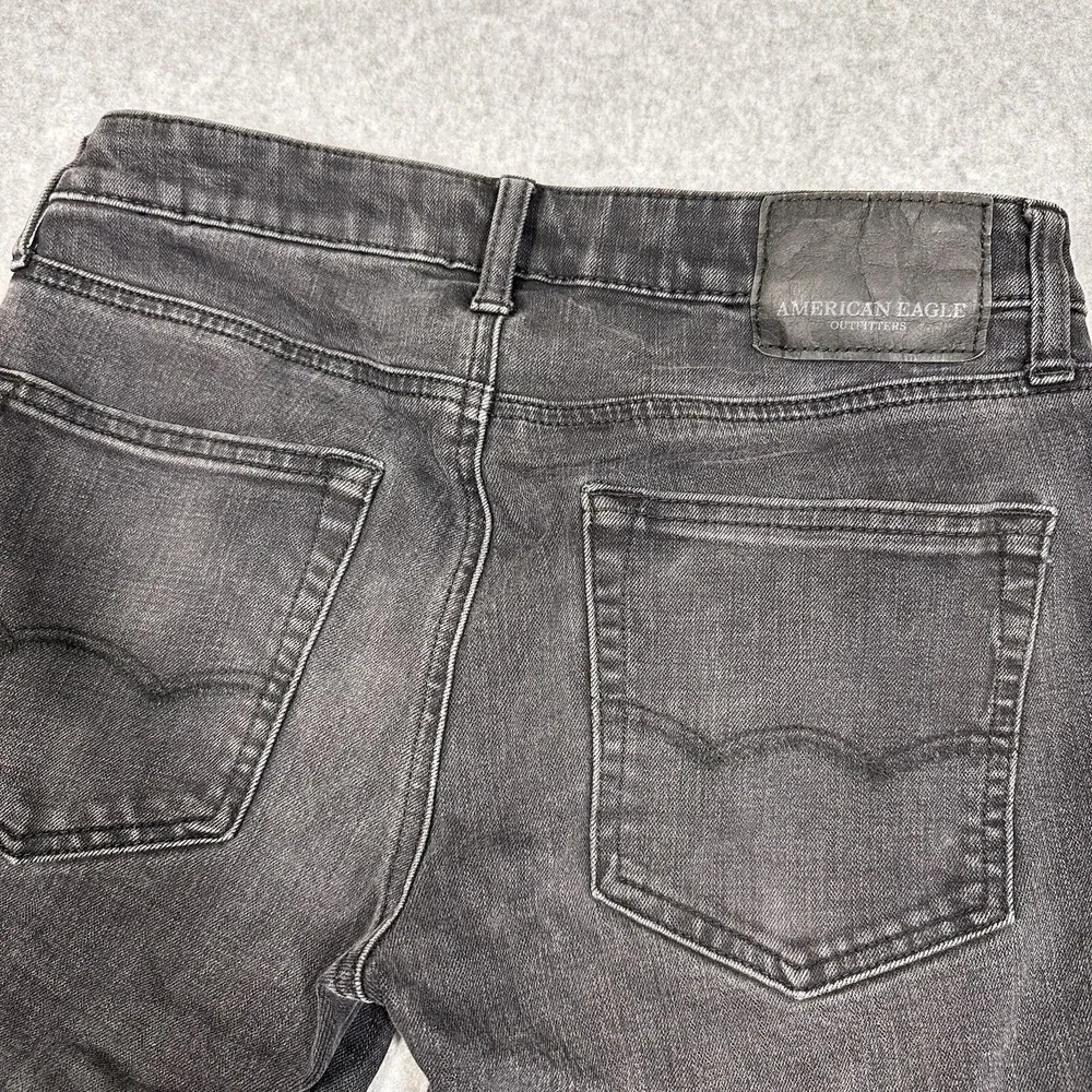 AMERICAN EAGLE Jeans Men's Extreme Flex4 Slim Straight Black Denim‎ 28x32(28x30)